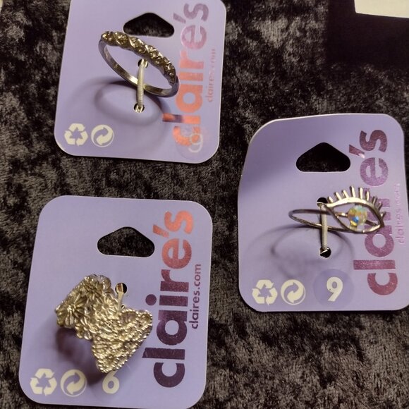 Lot New Claires Icing Black Red Goth Chokers Rings Bracelet Headband & Earrings - Picture 7 of 10